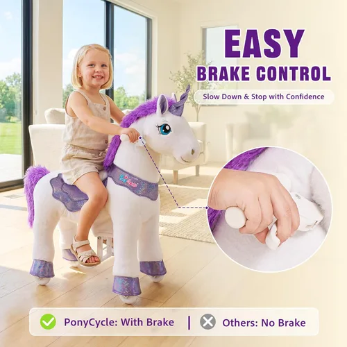 Miniatura 2 de PonyCycle Unicorn para montar con freno, juguete interactivo modelo esencial E, juguetes de unicornio para niñas
