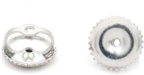 Miniatura 2 de Dazzlingrock Collection Pendientes de tuerca con tuerca (0.248in de diámetro), oro blanco de 14 quilates