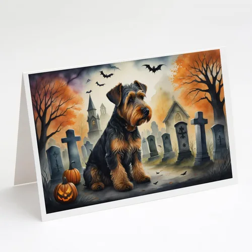 Miniatura 6 de Caroline's Treasures DAC2018GCA7P - Tarjetas de felicitación y sobres de Halloween espeluznantes de Border Collie, paquete de 8 tarjetas en blanco