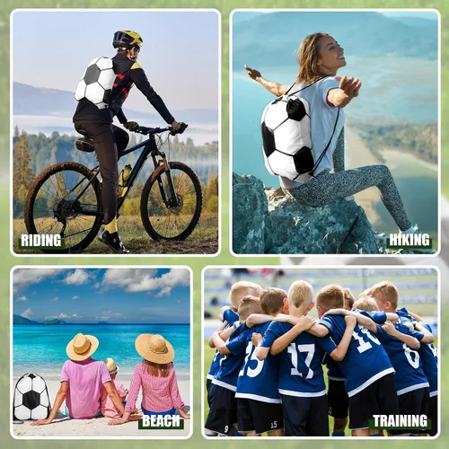 Miniatura 6 de Talltalk 20 piezas de recuerdos de fiesta de fútbol, 10 botellas de agua de fútbol para niños de 24 onzas con 10 bolsas de regalo deportivas