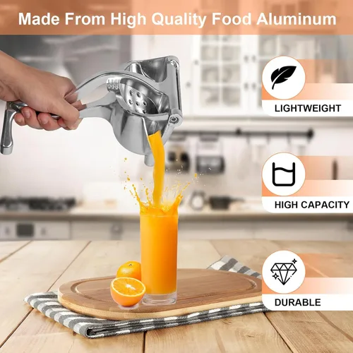 Miniatura 6 de Impetusbe/Noblecalm, exprimidor de mano, exprimidor de aleación de hidrógeno, exprimidor manual de prensa manual para limón, naranja, lima, pomelo
