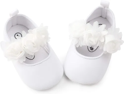 Miniatura 39 de RVROVIC Mocasines de princesa para bebé, zapatos brillantes de Mary Jane, zapatos de cuna de suela suave y ligera de primera calidad, zapatos