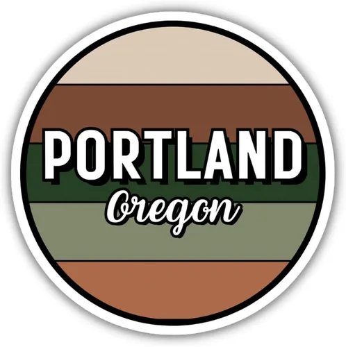 Portland Oregon Travel Sticker, 2.5" Multiple Colors, Laptop Water Bottle Planner Journal, Collectible Places I've Been, Luggage Decal (Earth)