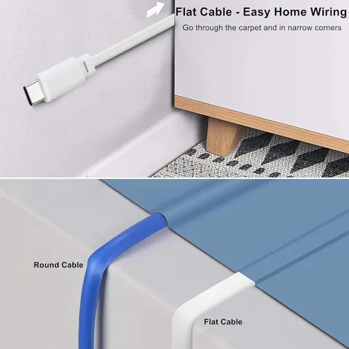 Miniatura 4 de Cable de extensión de alimentación USB C de 30 pies compatible con WYZE Duo Cam Pan 6,643.7-29.5 ft, cable de carga plano largo para CCTV y Petcube