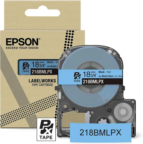 Miniatura 5 de Epson LABELWORKS 218BMBEPX - Cartucho de cinta de PET (poliéster), color negro sobre beige mate, 3/4 pulgadas de ancho, 26 pies