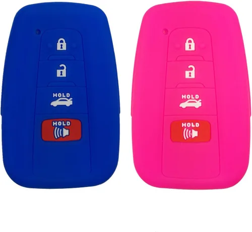 Miniatura 10 de 2 piezas de funda protectora completa de goma para llavero inteligente de 4 botones, cubierta de piel remota, sin llave, para Toyota Highlander 2
