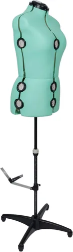 Miniatura 3 de BHD BEAUTY Maniquí de Costura Femenino de Tela Ajustable Verde Menta con 13 Diales, Torso Corporal de Maniquí con Soporte de Trípode, Hasta 70