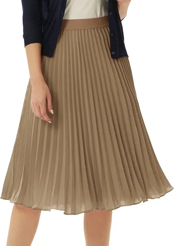 Miniatura 94 de GRACE KARIN - Falda plisada de gasa para mujer, con cintura alta y elástica, vuelo, corte acampanado y longitud por debajo de la rodilla