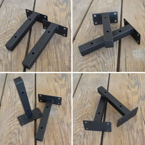 Miniatura 5 de Soporte de estante rústico flotante en T, soportes para estantes ocultos colgantes, soporte de estante de partición de carga para montaje en pared