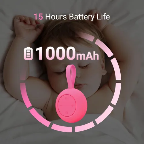 Miniatura 3 de Jaroco Máquina de sonido portátil para bebés [ruido blanco para bebés, niños y adultos] [Duerme tranquilo] [12 sonidos relajantes] 15 horas de Rosa