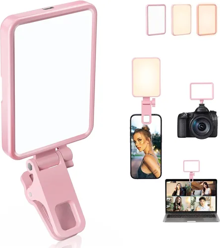 Miniatura 11 de Luz de Selfie Suave Recargable para Teléfono, Cámara, Portátil, Luz LED Portátil de Batería 4-14H para Fotos, Clip de Luz de Teléfono para Selfie