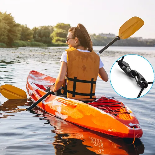 Miniatura 4 de Kit de aparejo de mango de transporte de kayak, asas de transporte de canoa de kayak, piezas de repuesto de cuerda elástica de 15 pies y 0.236 in