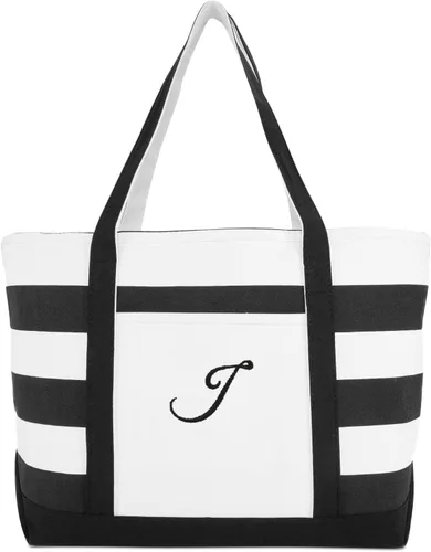 Miniatura 2 de DALIX - Bolsa de playa a rayas para mujer, diseño de rayas, color negro