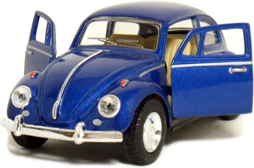 Miniatura 3 de KiNSMART - 1967 Volkswagen Classic Beetle 5 pulgadas Escala 1:32 Die Cast Metal Modelo Juguete Azul