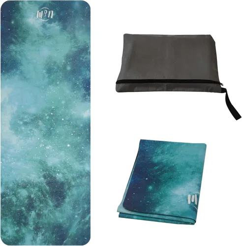 Miniatura 10 de U&M Tapete de yoga antideslizante, tapete de gamuza para ejercicio con bolsa de transporte para yoga, pilates y meditación, estiramiento de suelo