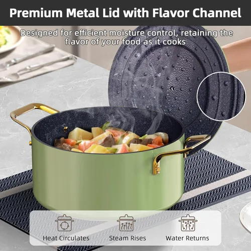 Miniatura 4 de Nuwave Lux LE - Juego de utensilios de cocina de 13 piezas con elegante mango dorado, cerámica antiadherente con infusión de diamante, sin PFAS