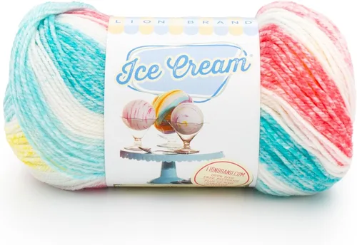 Miniatura 47 de Lion Brand Yarn, Hilo para Bebé Ice Cream para tejer, ganchillo y manualidades, Baseball Nut, 1 paquete, fibra acrílica colorida de peso DK