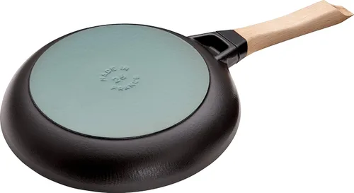 Miniatura 2 de Staub 40511-952-0 - Sartén con mango de madera, apta para inducción, hierro fundido, negro, 10.2 in