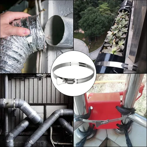Miniatura 6 de ZOEYES 20 abrazaderas de conducto de acero inoxidable, abrazaderas de manguera de 4 pulgadas, abrazadera de tornillo sin fin ajustable