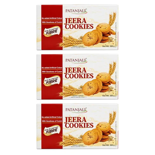 Patanjali Biscuit Jeera (paquete de 3) - 7.05 oz