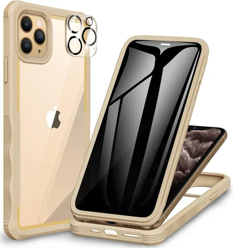 Miniatura 13 de CENHUFO Funda de privacidad para iPhone 11 Pro, funda de cuerpo completo con protector de pantalla de privacidad de vidrio templado 9H integrado