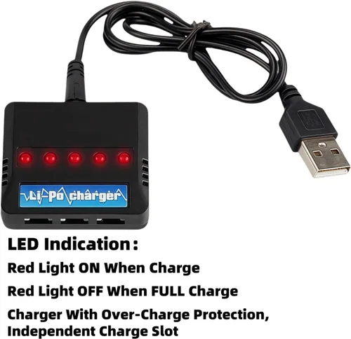 Miniatura 6 de Batería li-po de 3.7 V 850 mAh 25C JST Plug Baterías Lipo recargables con cargador USB para MJX X400 X400 W X800 Sky Viper S670 V950HD V950str s1750
