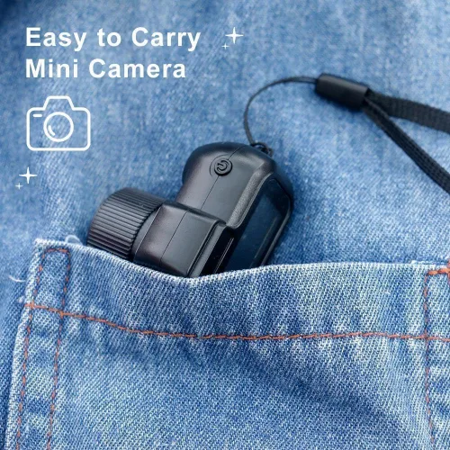 Miniatura 3 de Cámara con llavero, mini cámara HD 1080P más pequeña del mundo, mini portátil retro, duración de la batería de 100 minutos, para estudiantes, niños