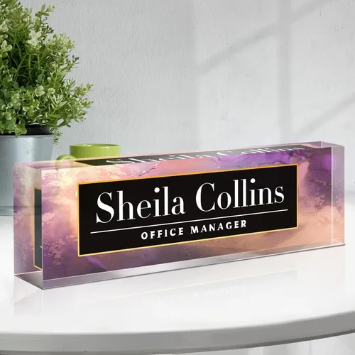 Miniatura 15 de Placa de nombre personalizada para escritorio, regalos de agradecimiento para empleados, placa de nombre de escritorio acrílica personalizada