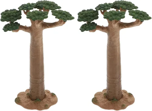 Miniatura 10 de Garneck Árbol modelo mini baobab árbol tren paisaje, arquitectura, árboles falsos, árbol artificial en miniatura, plantas falsas para manualidades