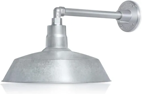 Miniatura 21 de 14 pulgadas. RLM Warehouse - Pantalla con brazo de cuello de cisne y bombilla Led A19 5000K de 9W Galvanizado (paquete de 2)