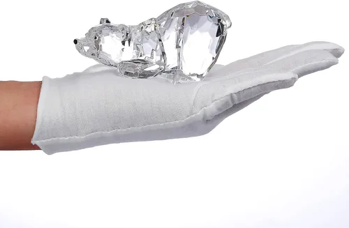 Miniatura 4 de Figura acrílica de oso lindo animal para decoración del hogar, no decoraciones de cristal para estantería, mesa de comedor y escritorio (B)
