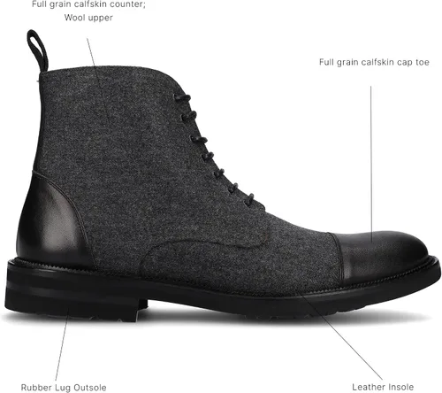 Miniatura 2 de TAFT Jack Boot - Botas de vestir hechas a mano de cuero y lana para hombre