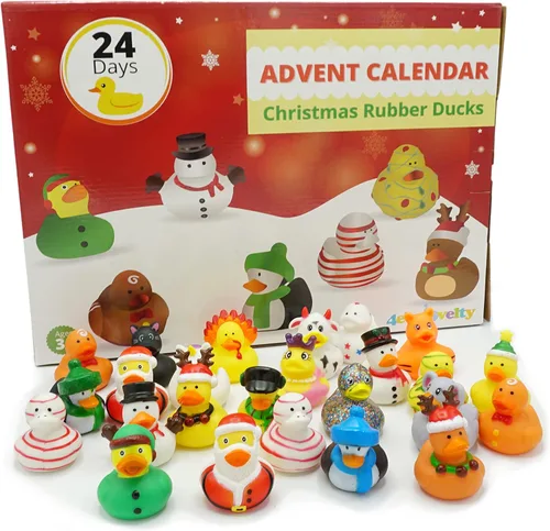 Miniatura 7 de 4E's Novelty Calendario de Adviento de Navidad 2024 para niños con patos de goma de Navidad para niños y niños pequeños, calendario de cuenta