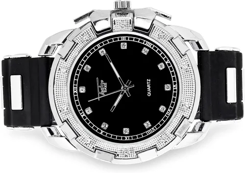 Miniatura 4 de Techno Pave Relojes brillantes para hombre con circonita cúbica totalmente helada