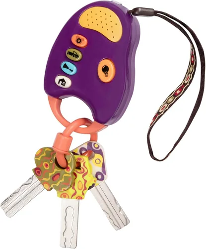 B. toys Llaves de coche de juguete - Llavero con luces y sonidos - Juguete interactivo para bebés - Llaves de simulación para bebés, niños pequeños