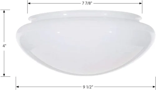Miniatura 3 de Satco 50-330 Pantalla de cristal de hongo de repuesto de 9.5 pulgadas, accesorio de 7-7/8 pulgadas, color blanco (50/330)