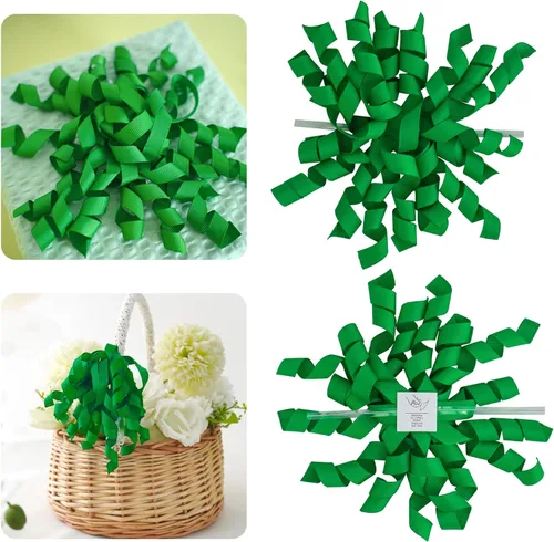 Miniatura 20 de AIMUDI Lazos Blancos de 4" Lazos Blancos Burst Lazos de Cinta Rizada Autoadhesivos para Envolver Regalos Cinta Grosgrain Lazos con Amarre Torcido