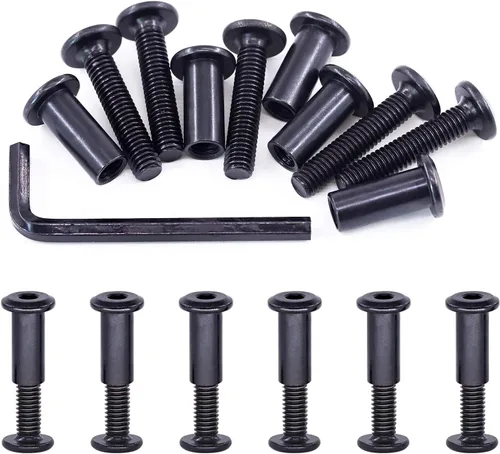 Miniatura 11 de Swpeet 141 piezas de 14 tamaños diferentes M6x16mm-3.150 in acero al carbono negro Hex Drive Socket Cap Tornillos Kit de tuercas de barril con 1