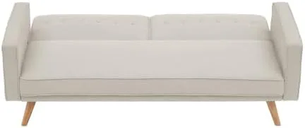 Miniatura 8 de anwickjeff Sofá cama tipo futón convertible, sofá cama plegable de lino moderno con respaldo dividido, respaldo ajustable, reposabrazos, marco