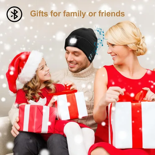 Miniatura 3 de Ocatoma Bluetooth Beanie Warm Hat with Light Headphone Unique Tech Gifts for Men Dad Him Teenage Christmas Stocking Stuffers