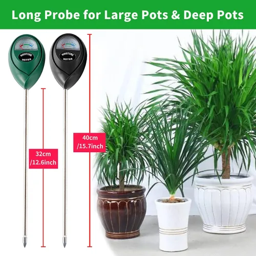 Miniatura 2 de Medidor de Humedad del Suelo de Sonda Larga Extendida, Paquete de 2 Medidores de Agua para Plantas, Medidor de Suelo, Sensor de Humedad, Higrómetro