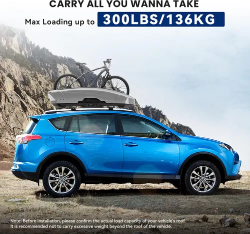Miniatura 3 de Barras transversales de portaequipajes de 300 LBS con cerradura para RAV4 2013-2018, barras transversales de carga de coche de aluminio