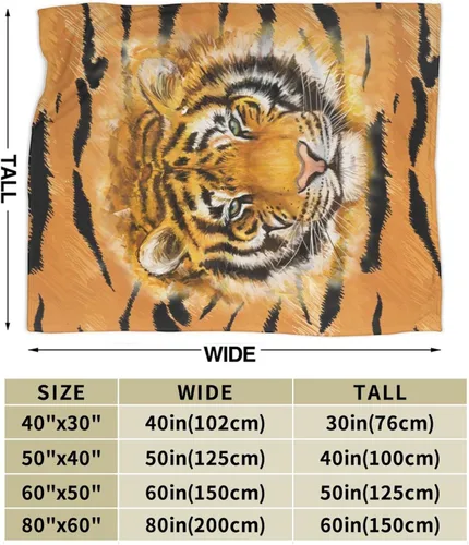 Miniatura 3 de Manta de tigre para aire acondicionado, suave, manta de franela para niños (50 x 40 pulgadas)