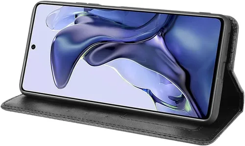 Miniatura 5 de Jielangxin Keji Funda para Xiaomi 11T Pro Caso,Funda para Xiaomi 11T/Mi 11T Pro Case PU Cuero Flip Cover Negro