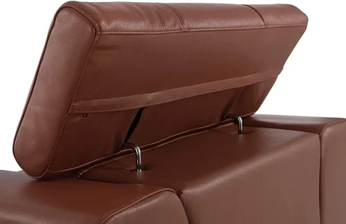 Miniatura 8 de BlackJack Furniture Gianni - Sofá de cuero italiano de grano superior con reposacabezas ajustables de 9 posiciones, patrón geométrico contemporáneo