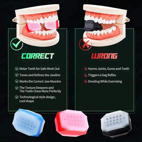 Miniatura 3 de CJing Ejercitador de mandíbula para hombres y mujeres - Tabletas de silicona para ejercitar la mandíbula - Potente entrenador de mandíbula
