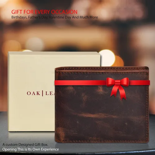 Miniatura 7 de Carteras RFID delgadas para hombres - Cartera de bolsillo frontal de piel genuina