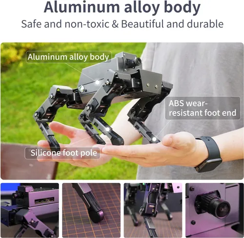Miniatura 5 de Yahboom Raspberry Pi 5 Adultos AI Modelo Grande Robot Perro Python Programación 12 articulaciones Biónico Perro Mecánico DOGZILLA Reconocimiento