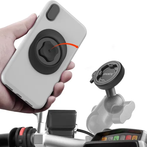 Miniatura 10 de sincetop Soporte universal de teléfono para motocicleta con bola de 1 pulgada con módulo amortiguador de vibraciones, motor de liberación rápida