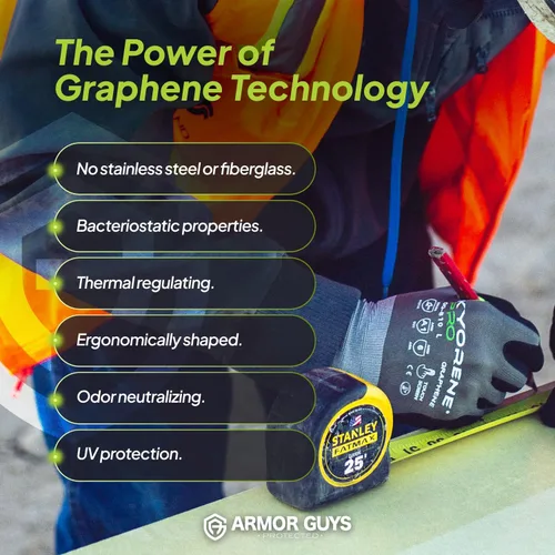 Miniatura 5 de Guantes de trabajo protectores de grafeno Kyorene Pro de Armor Guys - Guantes de palma de MicroFoam recubiertos de nitrilo para agarre de seguridad